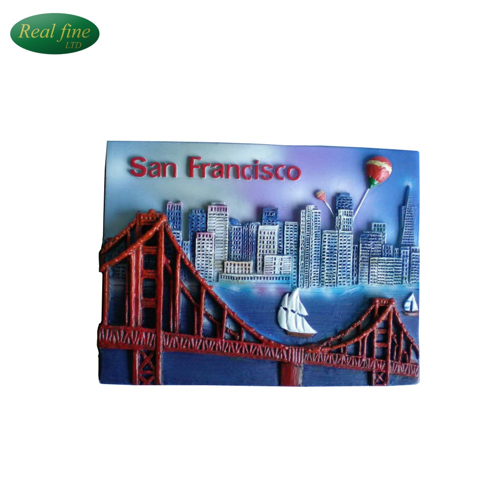 Custom 3d Style Resin SAN FRANCISCO Fridge Magnet for Decoration