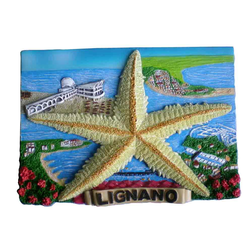 Custom 3d Italy Lignano Country Souvenir Polyresin Fridge Magnet