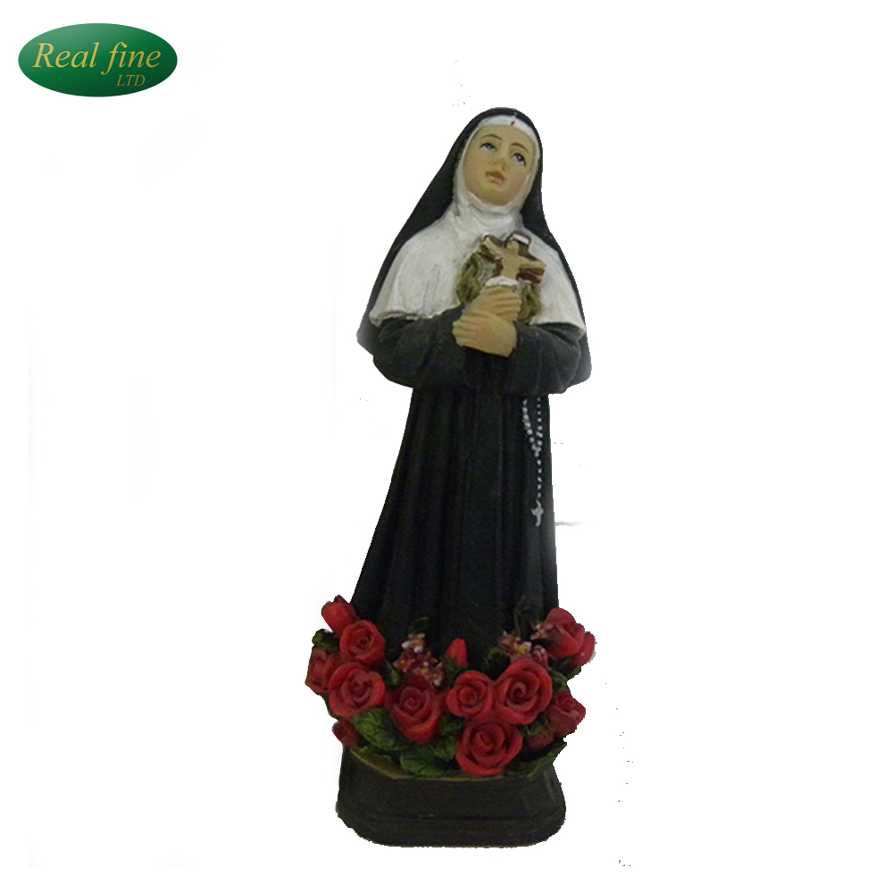 High Quality Resin Religious Souvenirs Nuns Figurine with Jesus Cross for Catholic Church