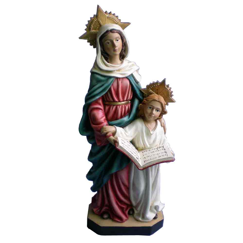 Resin Catholic Religious Statues Our Lady of Mary And Baby Jesus Statue Read Book