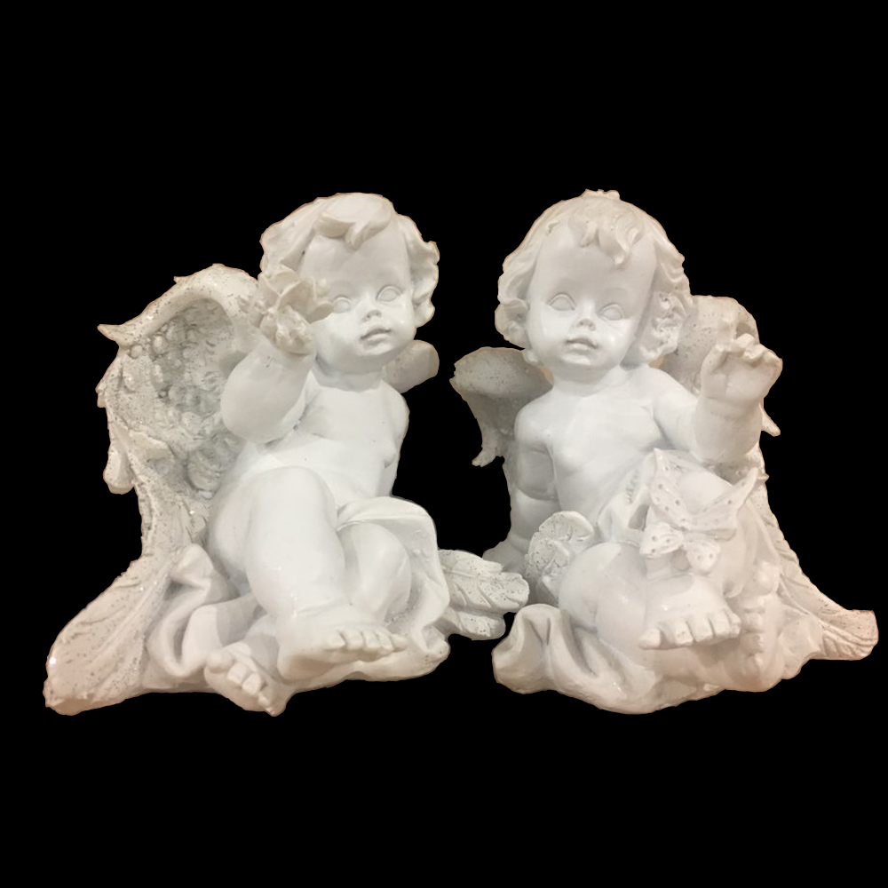 new design custom Christmas decoration small figurine resin angel statue