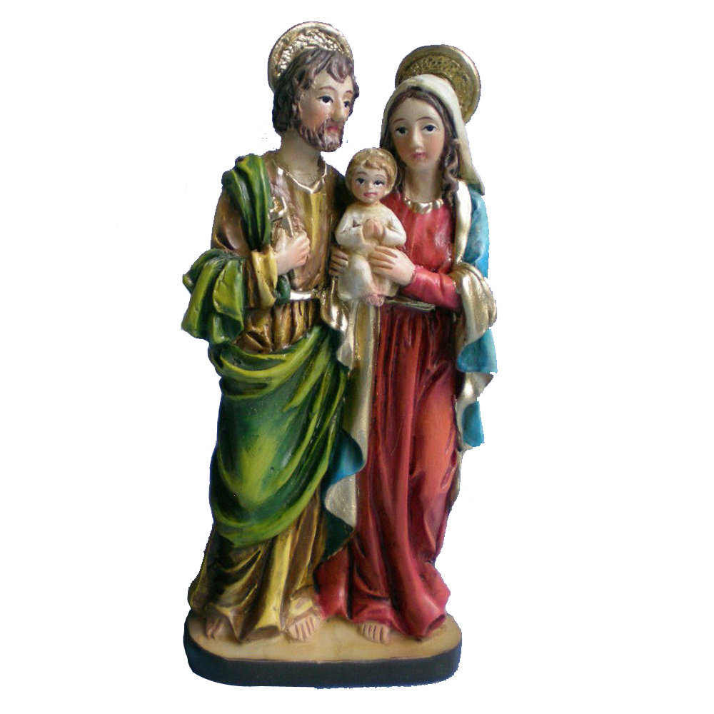 Resin standing holy family handmade painted decorative painted jesus mary