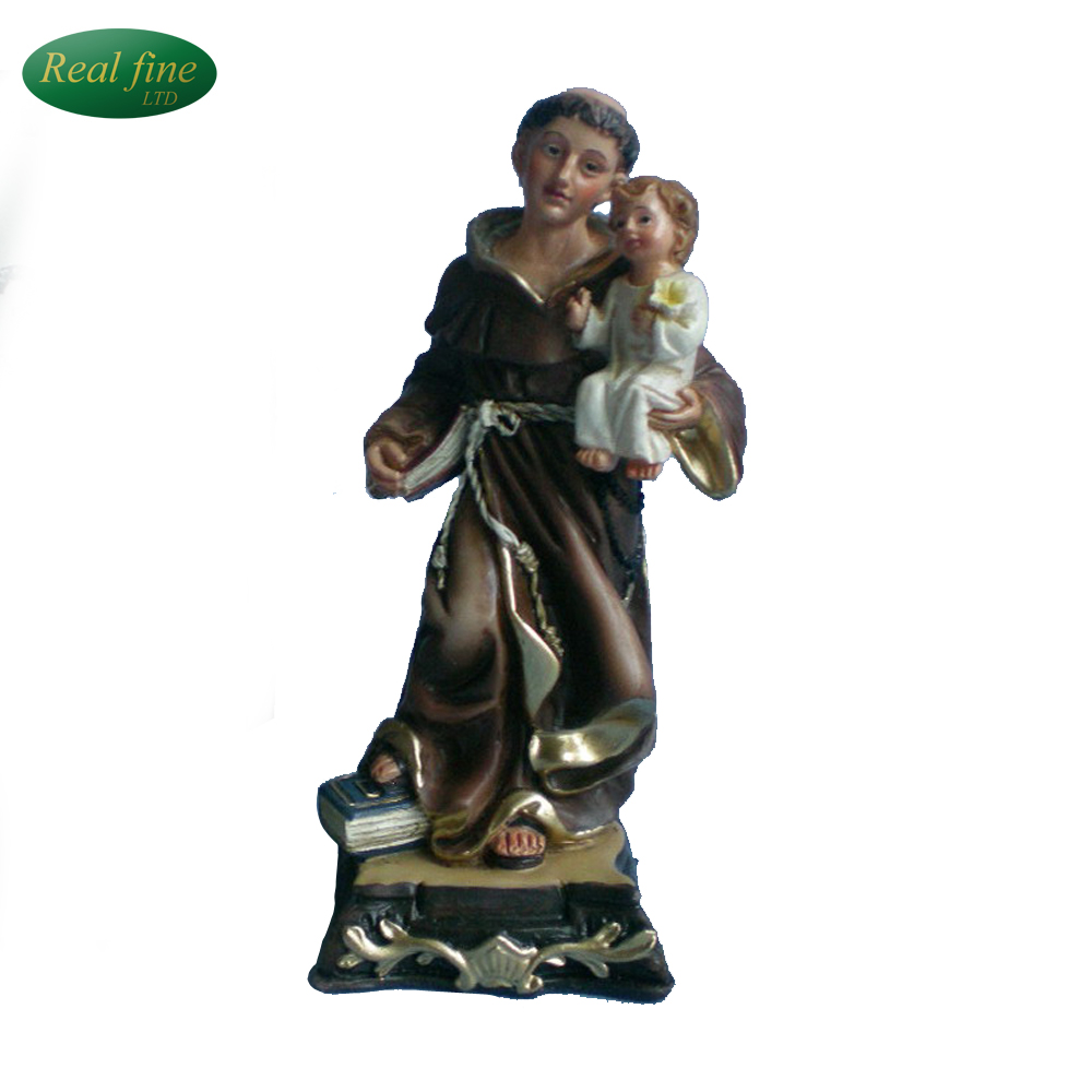 Custom Resin Religious Christian St. Anthony The Great with Baby Jesus Statue