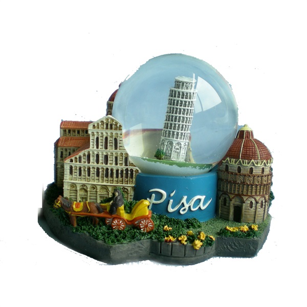 Custom Resin Italy Pisa Snow Globe Souvenir Items