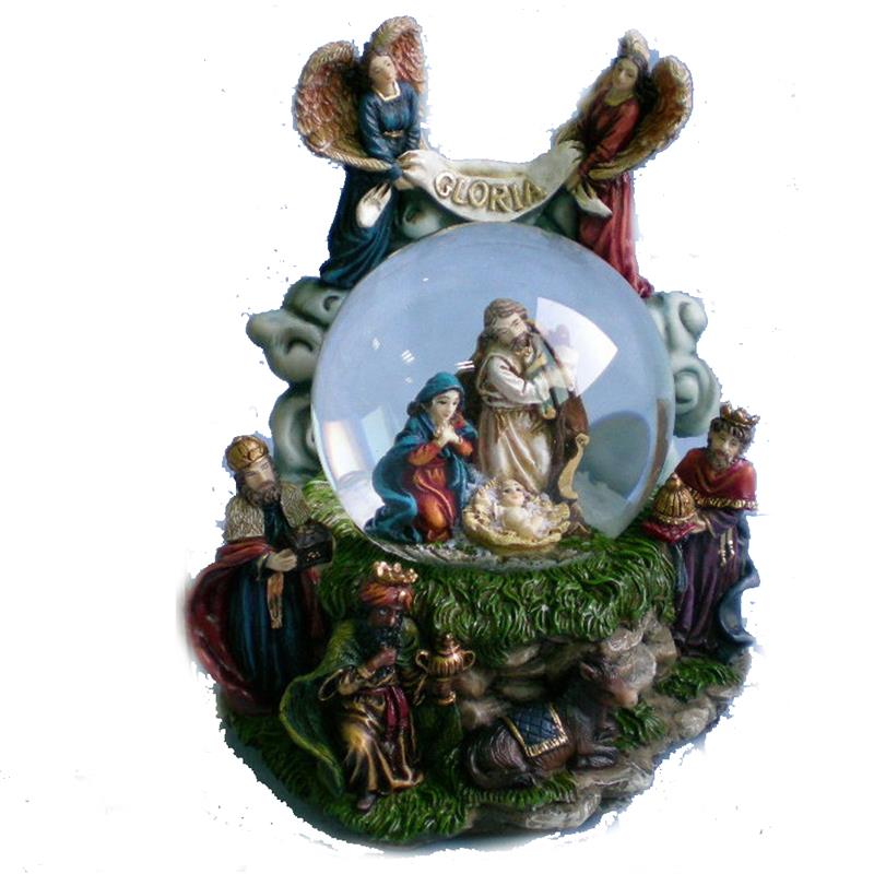 Handmade Resin Religious Holy Family Snow Globe Water Ball Decoration