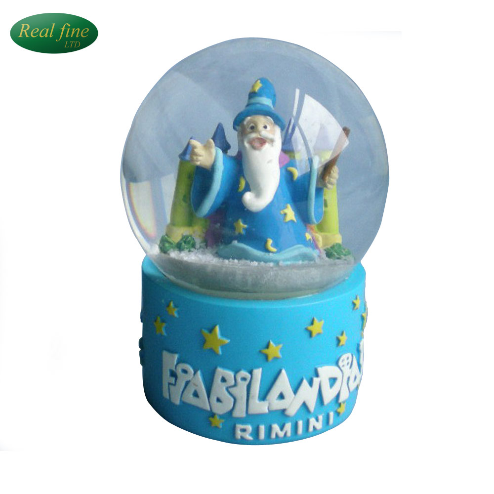 custom cheap hand painted resin snow globe for home decor