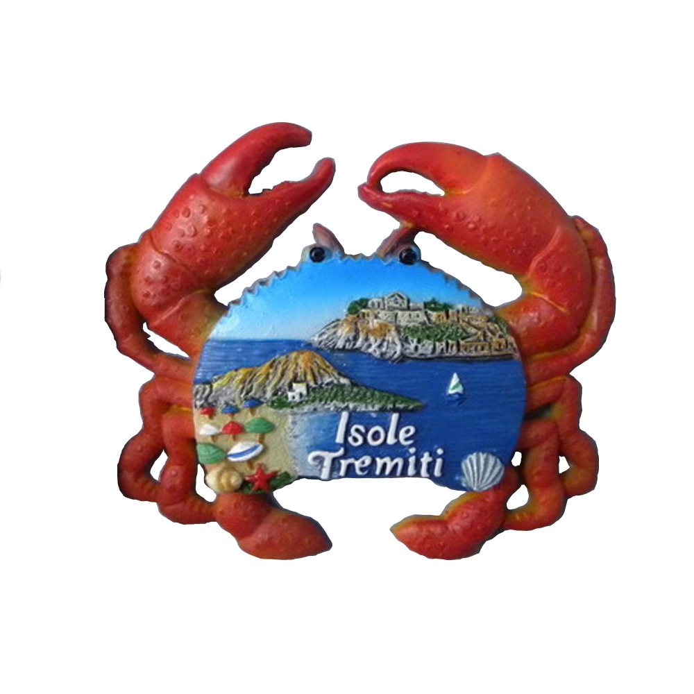 Wholesale Crab Tourist 3d Souvenirs Polyresin Fridge Magnet for Home Decoration