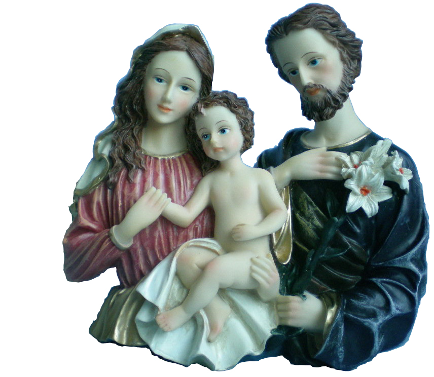 Custom resin holy family bust statue