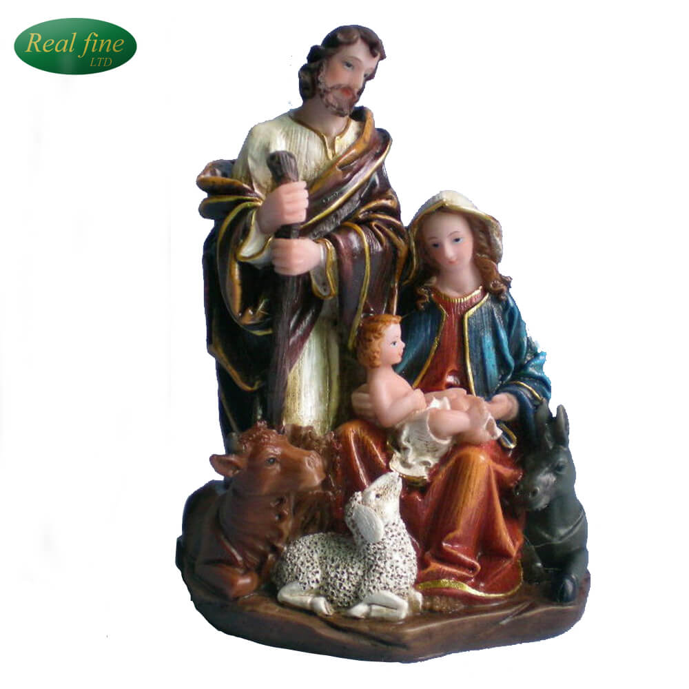 Wholesale miniature resin nativity figurines for home decoration