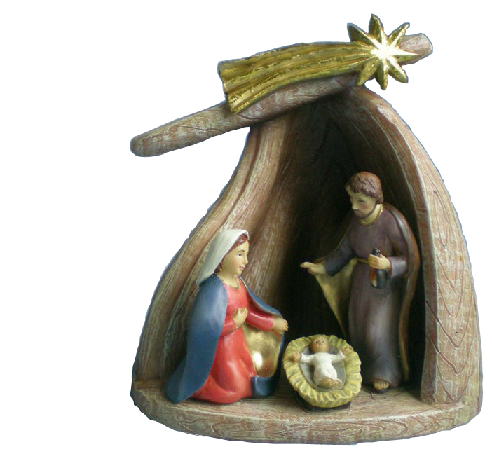 cheap cartoon style custom handmade resin mini nativity set