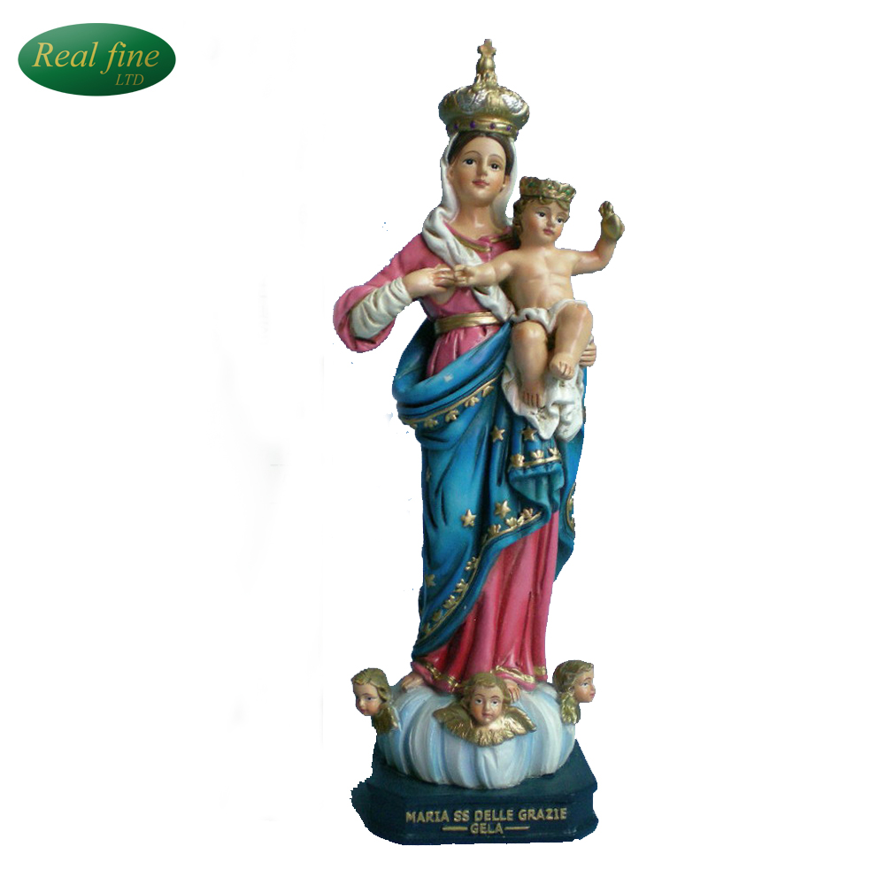 Polyresin mary mother with baby jesus religious catholic gifts wholesale